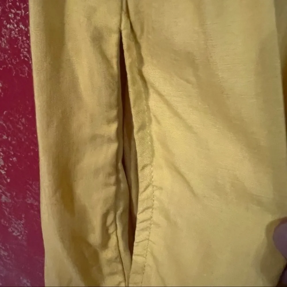 LUCKY & Blessed L&B Mustard Yellow Long Open Shirt Dress Cardigan Duster S - Picture 9 of 11